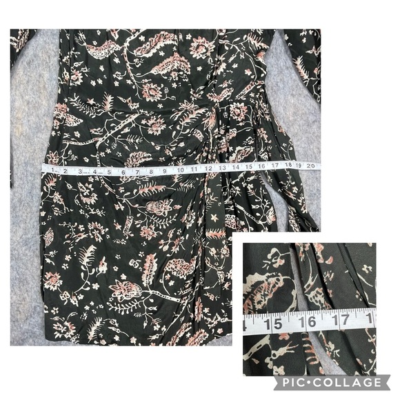 Ba&sh Costel Floral Faux Wrap Long Sleeve Mini Polished Date Night Dress - Sz 8 - Picture 15 of 16